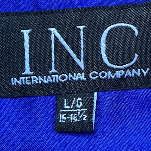 INC- International Company long sleeve mens dress shirt size 16-16.5 OR LARGE - Picture 4 of 6